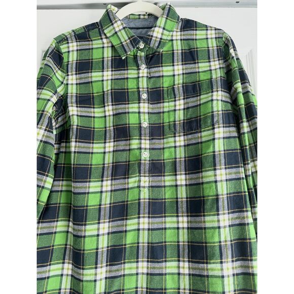 Tommy Hilfiger Top Women's Size M Blue Green Plaid 100% Cotton Button-Down - Picture 2 of 11